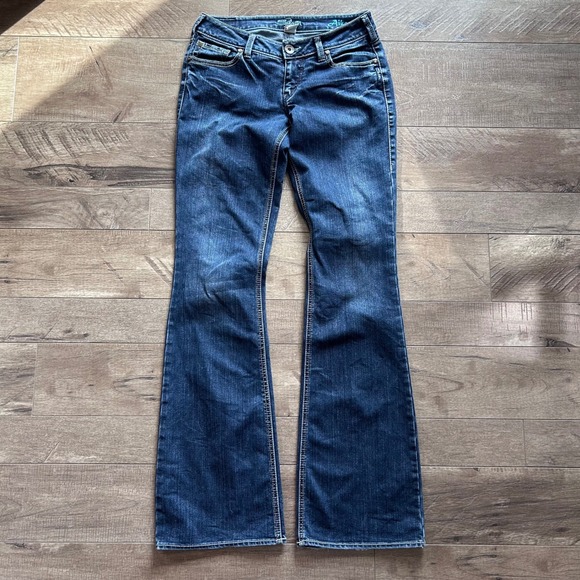 Y2K Silver Jeans Co Aiko Bootcut Jeans Blue Mid Wash Low Rise Women Sz 28 - Picture 5 of 8